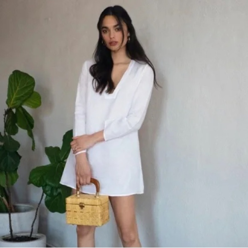 Reformation White Linen Mini Dress or Cover Up